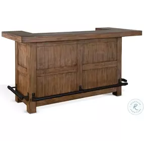 Golden Hearth Natural 80" Traditional Wood Home Bar