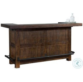 Autumn Echo Dark Brown 80" Traditional Wood Home Bar