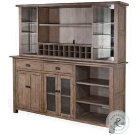 Velden Hollow Natural 4 Door Buffet and Bar Hutch