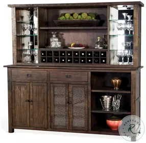 Havenstead Dark Brown 4 Door Buffet and Hutch
