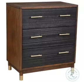 Belham Dark Walnut And Black 3 Drawer Small Chest