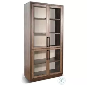 Autumn Echo Dark Brown 4 Glass Door Display Cabinet