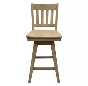 Wooden Barstools Natural Oak Slat Back Swivel Bar Stool Set of 2