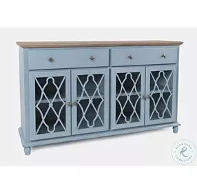 Aurora Hills Brushed Blue 4 Door Accent Cabinet