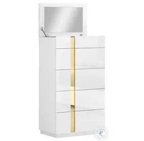 Kyoto White and Gold Lacquer Chest