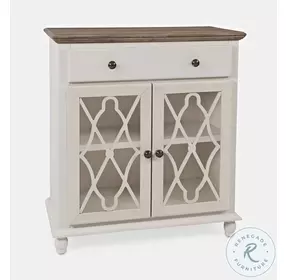 Aurora Hills Brushed White 2 Door Accent Cabinet