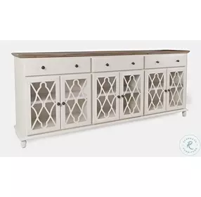 Aurora Hills Brushed White 6 Door Accent Cabinet