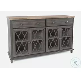 Aurora Hills Brushed Grey 4 Door Accent Cabinet