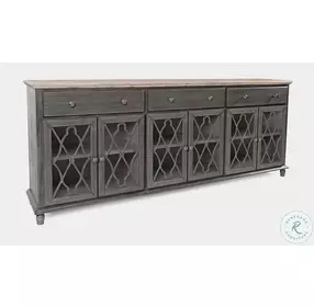 Aurora Hills Brushed Grey 6 Door Accent Cabinet