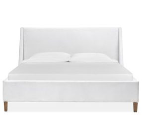 Fernholt Belgian Wheat and White Queen Upholstered Panel Bed