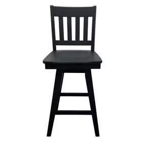 Wooden Barstools Black Slat Back Swivel Bar Stool Set of 2