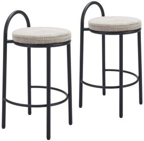Sisal Beige Tweed Counter Height Stool Set Of 2