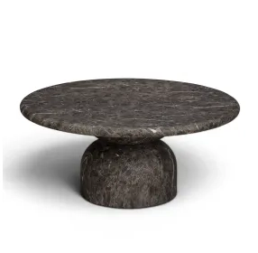 Cynthia Dark Emperador Outdoor Round Coffee Table