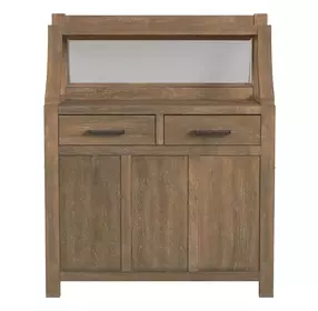 Flex Sandbar Oak Server and Hutch with USB Charging