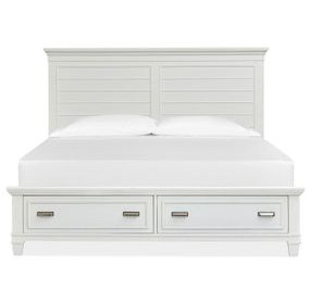 Harborwick White Dove King Storage Panel Bed