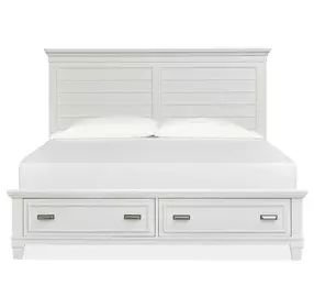 Harborwick White Dove King Storage Panel Bed