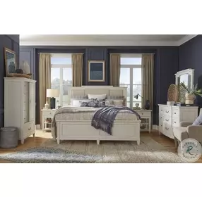 Willowbrook Egg Shell White Upholstered Panel Bedroom Set