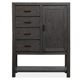 Foxrun Hollow Ravenwood Black 4 Drawer Door Chest