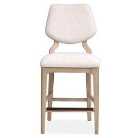 Sunset Cove Cream Upholstered Counter Height Chair Set of 2