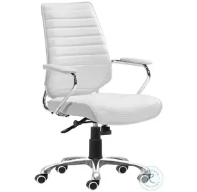 Enterprise White Low Back Adjustable Swivel Office Chair