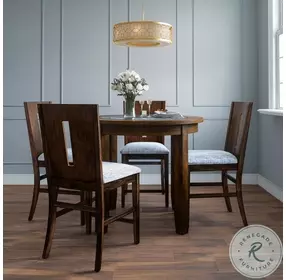 Urban Icon Merlot Round Glass Inlay Counter Height Dining Room Set