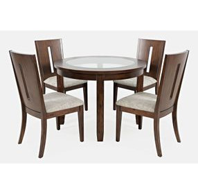 Urban Icon Merlot and Gray Upholstered 5 Piece Dining Set