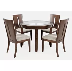 Urban Icon Merlot and Gray Upholstered 5 Piece Dining Set