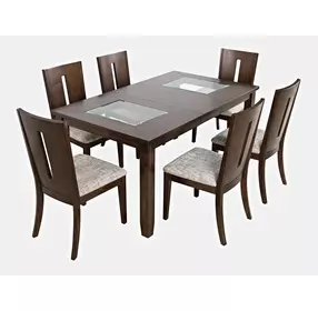 Urban Icon Brown and Gray Upholstered 7 Piece Dining Set