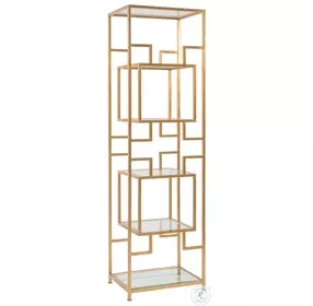 Metal Designs Gold Leaf Suspension Slim Etagere