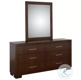 Jessica Cappuccino 6 Drawer Dresser with Mirror