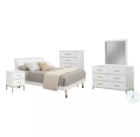 Madelyn White Slat Back Platform Bedroom Set
