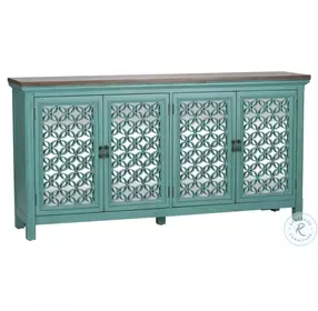 Artisan Turquoise 4 Door Accent Cabinet