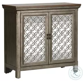 Eclectic Living Wire Brushed Gray And White 2 Door Accent Cabinet