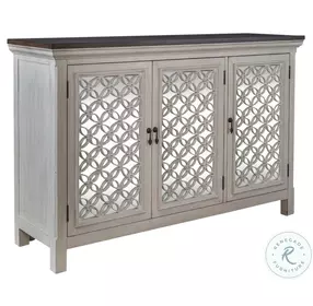 Summit Ridge Wire Brushed Gray And White 3 Door Accent Cabinet