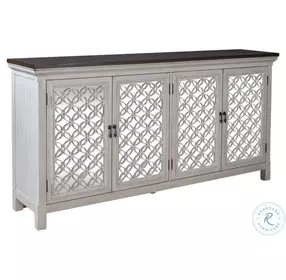 Summit Ridge Wire Brushed Gray And White 4 Door Accent Cabinet
