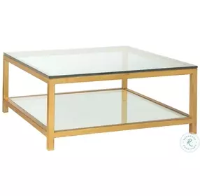 Metal Designs Gold Leaf Per Se Square Cocktail Table