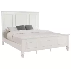 Sandy Beach Cream California King Panel Bed
