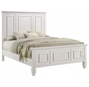 Sandy White Queen Panel Bed