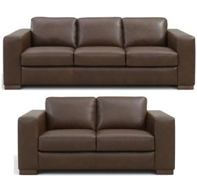 Inglewood Vintage Brown Cigar Leather Living Room Set
