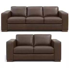 Irondale Vintage Brown Cigar Leather Living Room Set