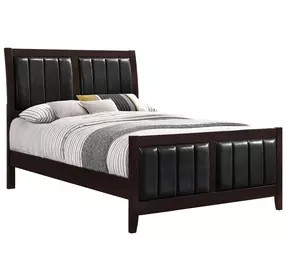 Carlton Black California King Upholstered Panel Bed