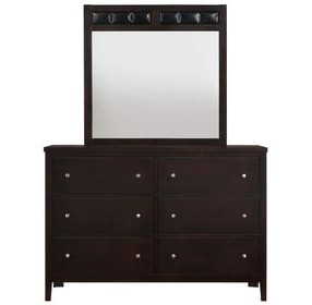 Carlton Cappuccino 6 Drawer Dresser with Mirror