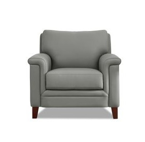 Wendover Silver Leather Upholstered Accent Chair