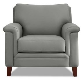 Wendover Silver Leather Upholstered Accent Chair