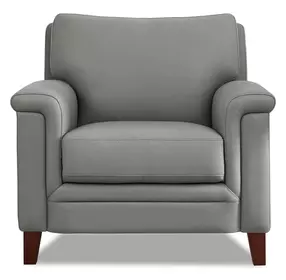 Wendover Silver Leather Upholstered Accent Chair