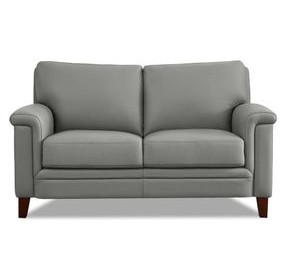 Wendover Silver Leather 62" Loveseat