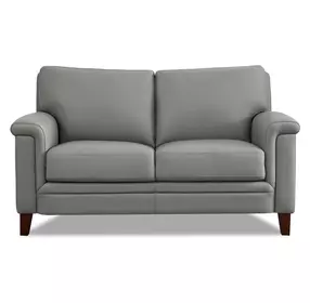 Wendover Silver Leather 62" Loveseat