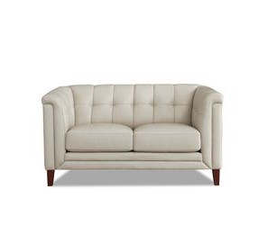 Elric Vanilla Leather 62" Loveseat