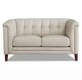 Elric Vanilla Leather 62" Loveseat