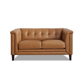 Elric Cognac Leather 62" Loveseat